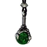 Gothic Claw Pendant with Green Glass Sphere Eagle or Dragon Talons Jewelry