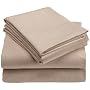 Pinzon 170-Gram Bamboo Flannel Queen Sheet Set, Tan