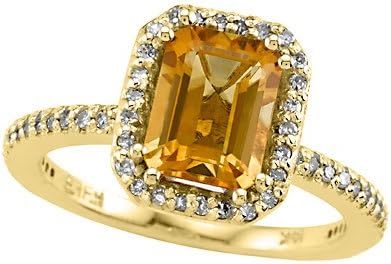 Genuine Citrine Ring by Effy Collection 14kWhite Gold Size 6.5