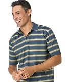 Nautica Big & Tall Stripe Jersey With Pique Stitch Polo Shirt