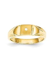 14k Childs AA Diamond Signet Ring Diamond quality AA (I1 clarity, G-I color)
