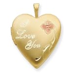 Gorgeous 1/20 Gold Filled 20mm Enameled I Love You Heart Locket