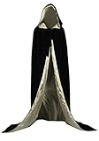 AngelWardrobe Halloween Hooded Cloak MEDIEVAL Various Colors Wedding Cape SCA Black-Gold XXXL