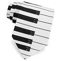 Piano Keys Printed Tie by The American Necktie Co - White Microfiber