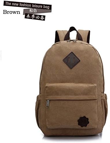 Men's Vintage Canvas Backpack Rucksack Laptop Shoulder Bag Travel Camping Bag - Brown