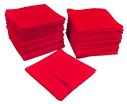 Eurow Microfiber 16 x 16 in. 300 GSM Cleaning Towels 25-Pack (Red)
