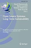 Open source systems: long-term sustainability : 8th IFIPWG 2.13 international conference, OSS 2012, Hammamet, Tunisia, September 10-13, 2012, proceedings