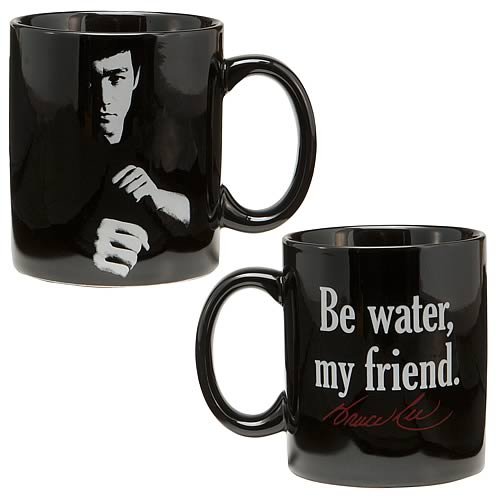 Vandor Bruce Lee 12 Ounce Ceramic Mug, Black and White (93061)