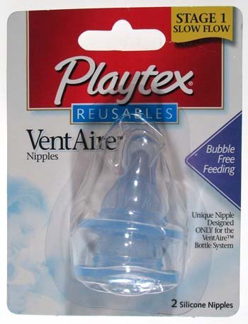 Playtex 5923 Slow Stage 1 VentAire Bubble Free Bottle System Nipples