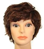 11 Darkest Brown tip with Auburn large curls / bangs 100% Real Human Hair