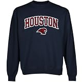 NCAA Houston Cougars Logo Arch Applique Crew Neck Fleece Sweatshirt - Navy Blue