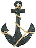 Distressed Wooden Anchor Wall Hanging Navy Nautical