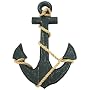 Distressed Wooden Anchor Wall Hanging Navy Nautical