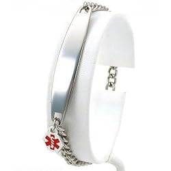 Medical ID Information Bracelet Stainless Steel 7"