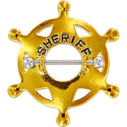 Yellow Sheriff Badge Nipple Shield