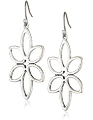 Lucky Brand "Waterlily" Silver Openwork Lotus Drop Earrings