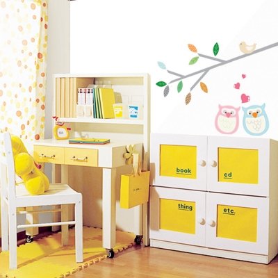 Imagen principal de Árbol de la historieta con los búhos - Art Deco Niños etiqueta de la pared pegatinas de pared casa Tatuajes de pared Wall stickers Wall stickers