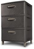 Sterilite 01986P01 3 Weave Drawer Unit, Espresso, (Pack of 1)