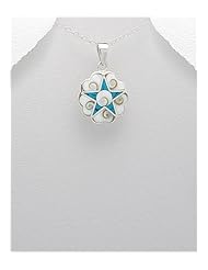 Star Reconstructed stones Pendant Necklace In 92.5 Sterling Silver