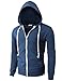 H2H Mens Fashion Lightweight Zip-up Hoodie with Pocket Of Various Colors