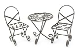 Touch of Nature Mini Iron Fairy Garden Table and Chairs Set, Rustic