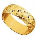 9ct Yellow Gold 6mm Diamond Cut Wedding Ring