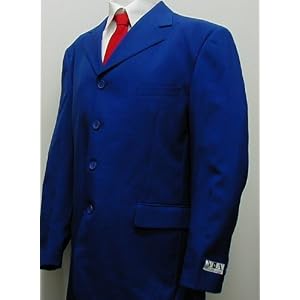 Brand New Men's Four Button Single Breasted Royal Blue Business Dress Suit