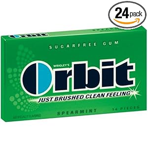 Orbit Spearmint Sugarfree Gum, 14-Piece Packs (Pack of 24) by Orbit