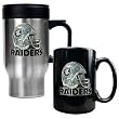 NFL Oakland Raiders Travel Mug & Ceramic Mug Set - Helmet Logo