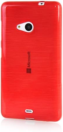 RONGRONGUK Slim Soft Case Flexible Silicone Gel TPU Skin Back Cover for Microsoft Lumia 535 Red