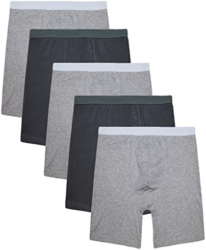 Fuliya Man's Five Pack Classics Boxer Briefs-Assorted Packs,Grey/Black,Small