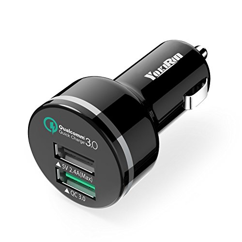 Car Charger - YOKIRIN Quick Charge 3.0 Smart Port Car Charger 30W Dual Output USB for iPhone 6/6 Plus, 6s/6s Plus, Samsung Galaxy S7/S7 Edge, S6/S6 Edge, Note6/5,Note 7 5 4 S5 Tab S,LG G5 G4,HTC,Nexus 5X 6P,iPads Pro Portable