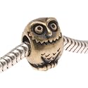22K Gold Plated Pewter Large Hole Owl Bead 12mm (1)