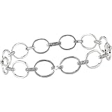 18k Gold 1/6ct TDW Diamond Circle Link Bracelet