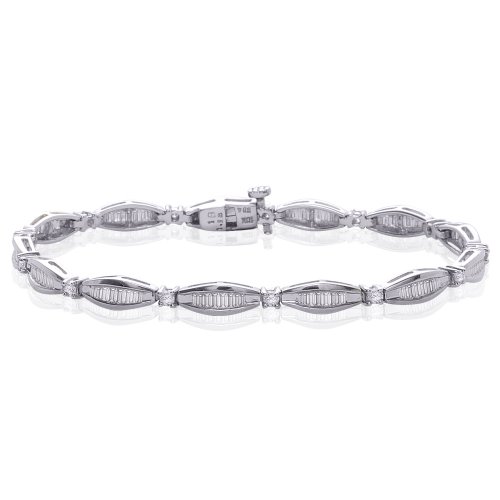 41Gd To5ZmL 10K White Gold 2 ct. Round and Baguette