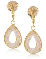 Coralia Leets Jewelry Design Opal White Druzy Eyelet Charm Hoop Earrings