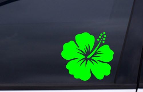 HIBISCUS Flower Sticker 4.5"x4" GREEN FREE SHIPPING