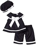 IMAGE OF Rare Editions Baby-Girls Infant Navy Nautical Capri Set, Navy/White, 18 Months