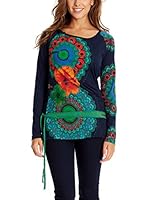 Desigual Camiseta Manga Larga (Azul Marino)