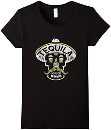 Women's skull tequila rose gift set patron centenario t shirt Medium Black