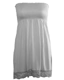 Strapless Gray Smocking Dress Lace Trimmed Bottom