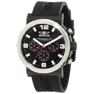 Invicta Men's 10639 Specialty Chronograph Black Dial Black Polyurethane Watch (Watch)
