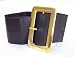 70s Pimp Leather Look Black Buckle Belt