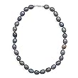 16" 14k White Gold 10x12mm Grey French Wire Pearl Necklace