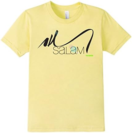 Kids Salam Graphic White T-Shirt Arabic Peace Black Logo 10 Lemon