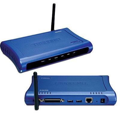 New Trendnet Tew-P21g Wireless Print Server Wi-Fi IEEE 802.11b/G 54 Mbps External 64/128-Bit Wep