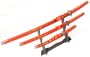 3 Pc Red Katana Dragon Symbol sword Set