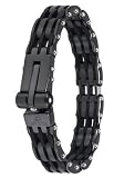 Black Ionic Plating and Black polyurethane Bangle Bracelet