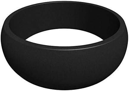 Silicone Wedding Ring for Active Men Luxury Black Band 8mm Wide