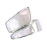Sterling Silver Mother-of-Pearl Wrap-Around Silver Ring by Sajen